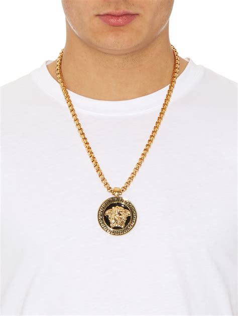 versace men's medallion chain necklace|Versace men's necklaces.